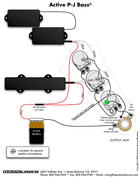 J Bass Wiring : Fender P J Bass Wiring Diagram Collection - Wiring