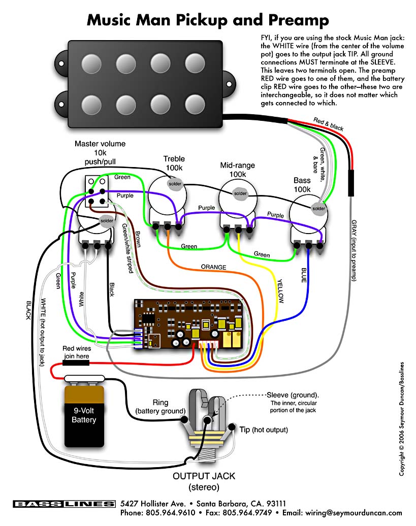 Bass Wiring Diagrams : Wiring Diagram Bass Guitar - Home Wiring Diagram