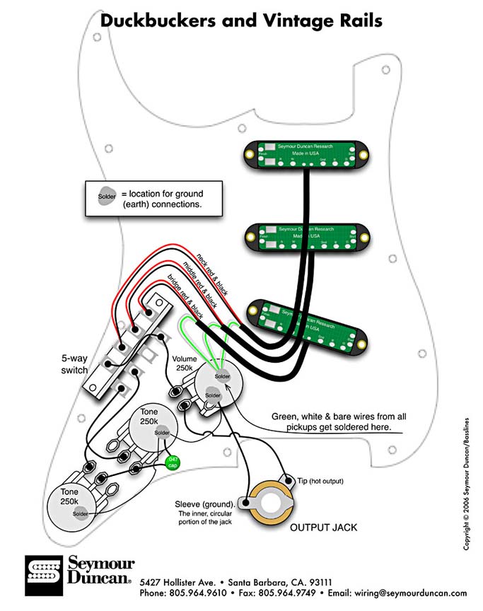 Seymour duncan распайки схема